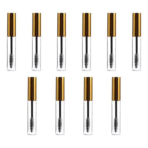 Veemoon Tubo de Rímel Rellenable 10 Ml Transparente con Aplicador Varita, Botellas Vacías para Pestañas Maquillaje, Set 10 Piezas para Viaje y Uso Profesional
