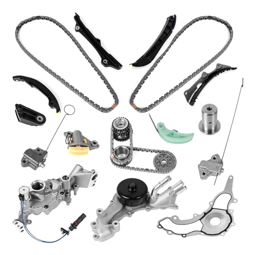 3.6 Pentastar Timing Chain Kit w/Water Pump & Oil Pump - Compatible with 2011-2015 Jeep Grand Cherokee/Wrangler, Dodge Durango/Charger/Grand Caravan, Chrysler Town & Country/300/200 3.6L V6