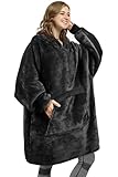 Catalonia Oversized Wearable Blanket Hoodie Sweatshirt, Comfortable Sherpa Lounging Pullover for Adults Men Women Teenagers Wife Girlfriend Gift