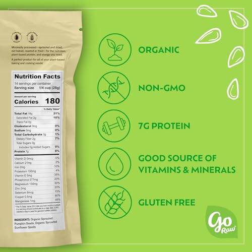 Go Raw , Sprouted Pumpkin and Sunflower Seed Mix| Keto | Vegan | Gluten Free Snacks | Organic | Superfood (Packaging May Vary), 14 oz(Single) (71450-64157), .0 Oz, Unsalted Mix 1 Pound 16.0 Ounce - Image 3