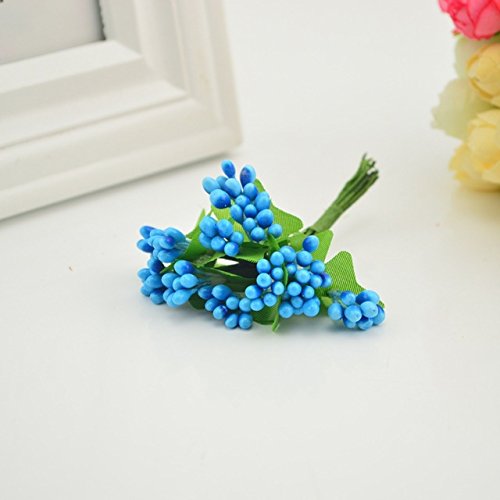 Blue 12pcs Berry Artificial Stamen Handmade Flower For Wedding Home