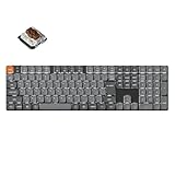 【国内正規品】Keychron K5 Max ロープロファイル ワイヤレス・カスタムメカニカルキーボード、フルサイズ、2.4GHz・Bluetooth無線・有線対応/QMKプログラム可能/日本語JISかな印字なし、White LEDライト、ダブルショットPBTキーキャップ、Mac Windows対応 (ロープロファイルGateronメカニカル茶軸)