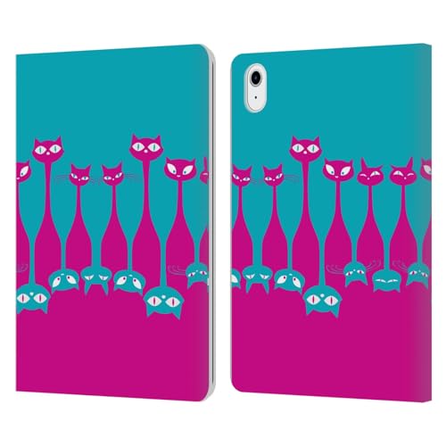 Carcasa de cuero para iPad Air 2022 con soporte y diseño de gatos boca abajo Head Case Designs