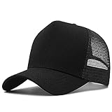 ISWMM Großer Kopfhut Sport Golf Cap XXL Oversize Baseball Cap Big Head Hat Plus 23.6 "-25.5" (60-65cm), Schwarz
