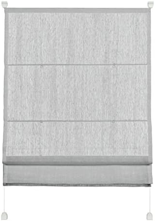 GARDINIA Roleta rzymska, przezroczysta roleta składana, wszystkie części montażowe, roleta rzymska EASYFIX z dwiema szynami roboczymi, KOLOR: szary, 70 x 140 cm (szer. x wys.)