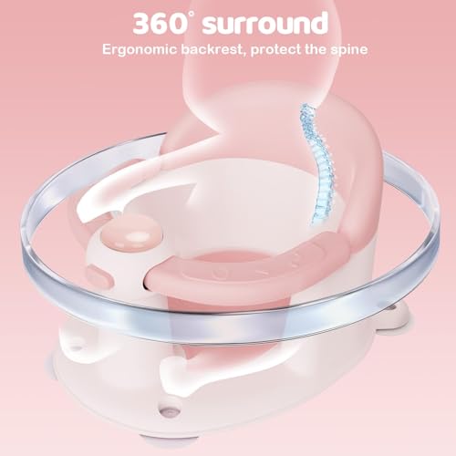 Baby Bath Seat for Babies 6 Months & Up - Baby Bath Seats for Babies Sitting Up | Non-Slip Baby Bath Chair with Cushion & Suction Cup | Toddler Bath Seat Newborn Infants Baby Bathtub Seat (Pink)