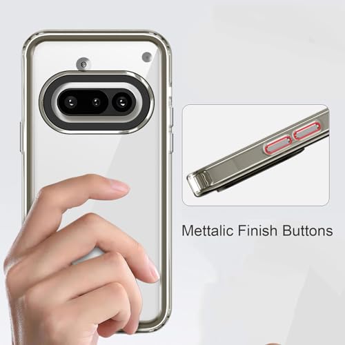 Image of Craftmind Anti-Yellow Clear Mobile Phone Back Cover Case for Nothing Phone 3A, UV Shield Technology, Grey, Hard Cover, Drop Protection, Mag-Saf Compatible