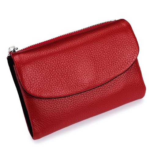 Unisex Pebble Leather Wallet, Women's Genuine Leather Coin Purse with Credit Card Holder, Multicolor Clutch for Women, Can Hold Coins, Id Cards (#2)