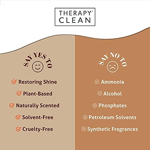 Therapy Wood Cleaner and Polish Kit with Large Microfiber Cloth, 16 fl. oz. (473ml) - Best Used as Furniture, Wood Table Cleaner, Cabinet Restorer, Conditioner, Polish Spray