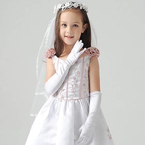 image for CREATIEE-PRO 2 Pair Little Girls Long Princess Costume Glove, Creatiee