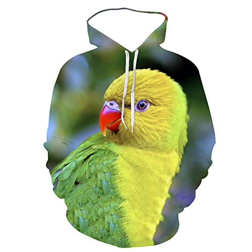 FGJFGGFR 3D Pullover Yellow Green Parrot Unisex Sweatshirt Fashion Couple Hoodie Winter Autumn Casual Top