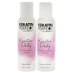 Keratin Perfect Daily Smoothing Duo – Conditioner That Makes Hair Straight And Soft – Anti-Frizz Shampoo That Helps Smooth Tresses – Hair Care That Works At Strengthening Your Mane From Within – 2 Pc