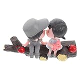 Adorable couple : ces figurines kawaii d'un couple perché sur une branche d'arbre apportent une touche mignonne et charmante au tableau de bord de votre voiture. accessoires auto amusants, décoration pour voiture en forme de couple