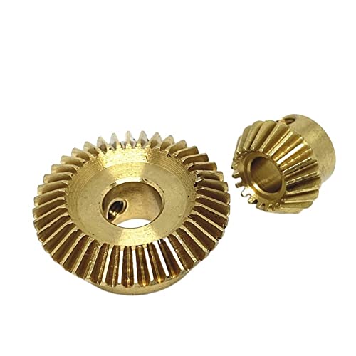 transmission angle 1set 0.5 Module Bevel Gear 0.5M 20 Teeth 40 Teeth Brass Conical Gear 90 Degree Transmission Bevel Gear 1:2 Reduction Gear Set driver shaft ( Color : 20T 3mm bore , Size : 40T 6mm bo