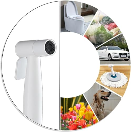 Kit de ducha de mano para inodoro blanco con soporte de pared 6