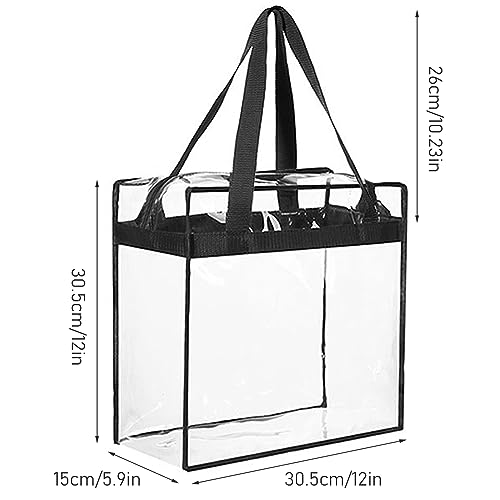 Fahibin Durchsichtige Tasche,Transparent Tragetasche,Große transparente Tragetasche für Schulen, Konzerte, Sportveranstaltungen, Arbeit