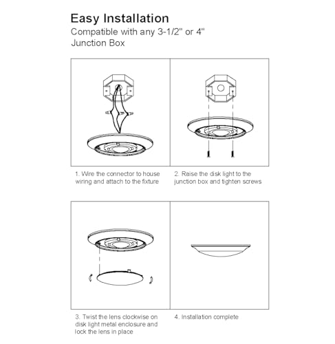 RENE LIGHTING 7.5-inch Flush Mount Ceiling Downlight 8 Pack, 15W LED Dimmable Disk Lights, 1050 lumens Warm White 3000K CRI90 110W Equivalent Downlight, ETL Wet Certificated Low Profile Ceiling Light by RENE LIGHTING - Used condition - Image 4