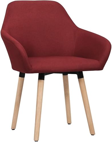 Miniatura 3 de Ergonomic Dining Chair Set, Wine Red Fabric Upholstered Chairs for Kitchen, Modern Dining Room Seating, Comfortable Home Furniture