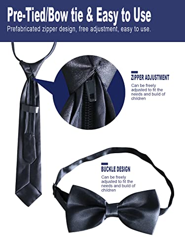 Weiensc Handmade Zipper Tie And Bow Tie Set, Suitable For Men And Boys Red #TOP2