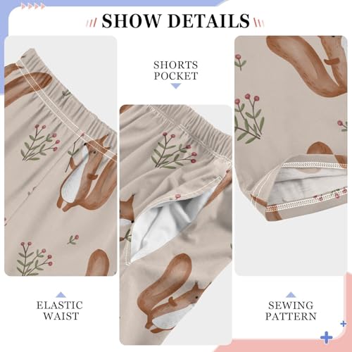 ZZXXB Squirrel Berries Boys Long Pants Soft Trousers Elastic Waist Kids Lounge Bottoms with Pockets S-XL4