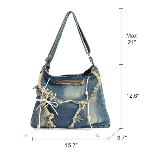 Denim Tote Bag Designer Jean Handbags for Women Denim Purse Large Hobo Shoulder Bag Y2K Crossbody Bag2