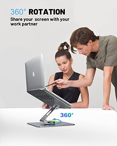 Swivel-Adjustable-Laptop-Stand-for-Desk-Height-Adjustable-Aluminum-Computer-Stand-for-Laptop-Portable-Ergonomic-Laptop-Stands-for-MacBook-Air-Pro-All-Laptops-10-17-Gray