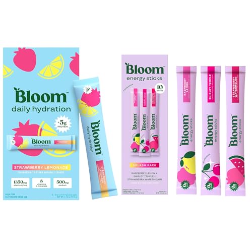 Image of Bloom Energy Sticks Variety Pack and Hydration Sticks Strawberry Lemonade Bundle