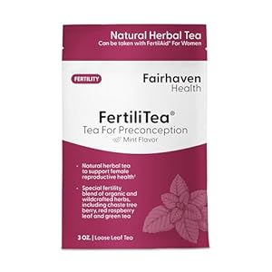Fairhaven Health FertiliTea | Organic Fertility Tea for Women to Support Reproductive Health* | Prenatal Herbal Tea to Support Menstrual Cycle & Hormone Balance* | Contains Vitex | Mint | 60 Servings