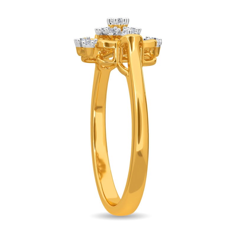 Image of KISNA 14k / 18k Real Gold & Diamond Ring | Diwali, Rakhi Rakshabandhan Gift for Sister /Bhabhi /Women | With Certificate of Authenticity & BIS-Hallmarked Gold Jewellery | Shantel Ring