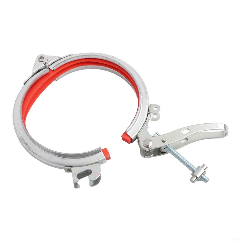 Quick Release Barrel Ring Clamp Stainless Steel Rubber Lined, 80-300mm Dia Pipe Duct Fixing Clamp, 1 Count(159mm)