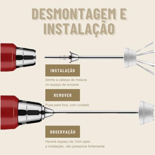 Mini Mixer Misturador de Bebidas Batedor de Ovos Processador Elétrico Recarregável Portátil Inox Fuê