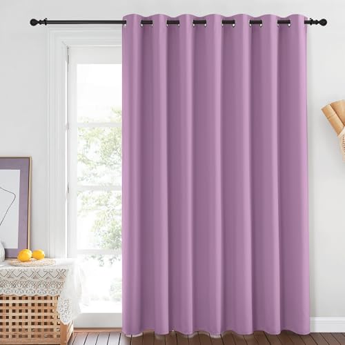 NICETOWN Room Darkening Patio Sliding Door Curtains 84 inch Length, Grommet Divider Thermal Insulated Curtain Drapes for French Door/Living Room (Lilac, W100 x L84, 1 Panel)