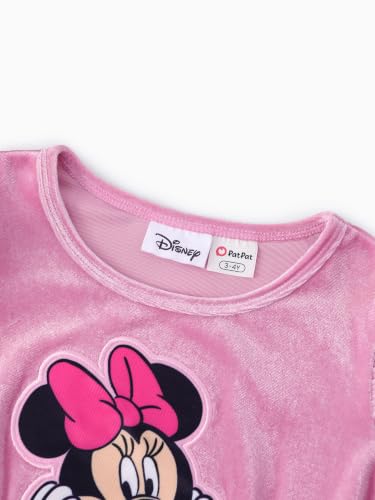 Image of Disney Girls' Tulle Tutu Dress Birthday Party Outfit Baby /Toddler | Officially Licensed, Frozen Elsa, Minnie, Princess, Velvet Top with Belt, Multi-Layer Mesh Skirt, Ruffle Long Sleeve Clothes