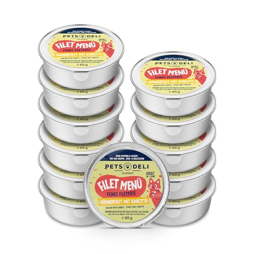 Pets Deli Filet Menü Nassfutter für Katzen mit Huhn, 12x85g