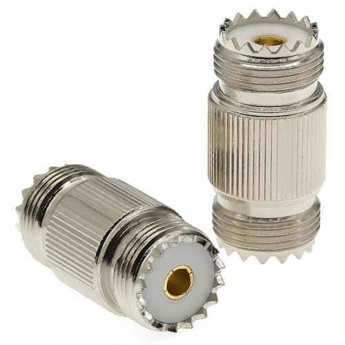 Adaptador coaxial SO239 hembra a PL259 hembra 2 piezas miniatura 1