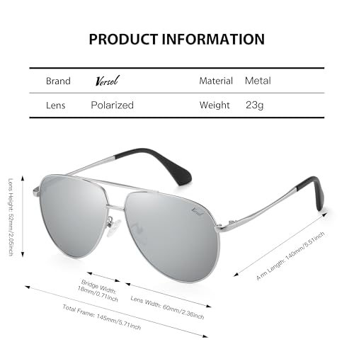 Large Polarized Aviator Sunglasses for Men Women – Metal Frame, UV400 Lenses, Lightweight & Comfortable for Driving & Outdoor3