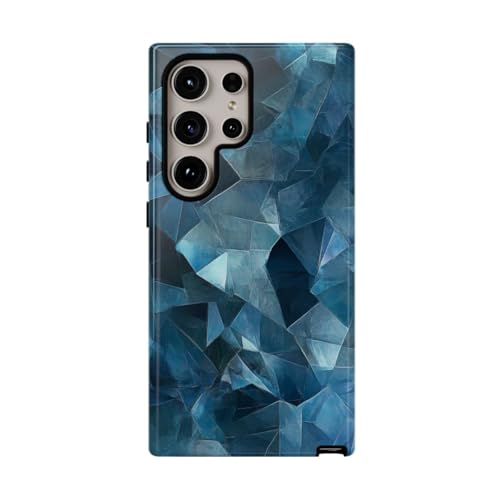 Coque Samsung Galaxy S24 Ultra motif abstrait cristallisé bleu brillant