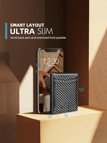 Wallet for Men,Mens Wallet,Slim Leather Bifold,RFID Blocking 2 ID Window Fathers Day Gift3