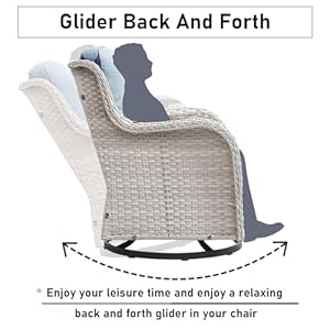 Swivel Rocker Patio Chairs2 Pieces Patio Swivel Rocker Chairs with Wicker Armrests Patio Swivel Rocking Chairs Outdoor Swivel Rocker Patio Chairs