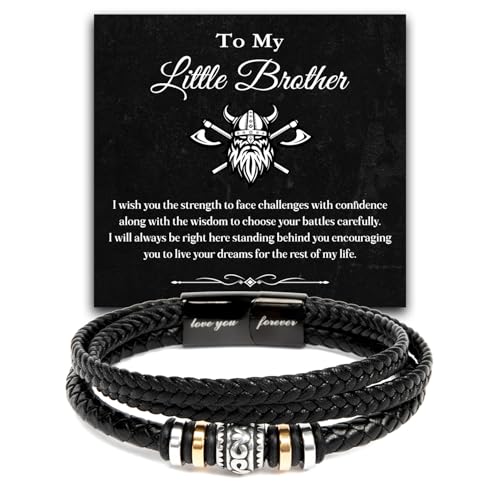 Brother Bracelet From Sister With Message Card And Gift Box, To My Brother Love You Forever Bracelets, Brothers Bracelets For Men, Meaningful Gifts For Him Birthday Christmas