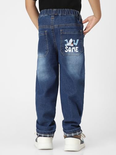 Image of Nautinati Boys Cotton Denim Jeans with Value-Added Detailing | Age 2-10 Years