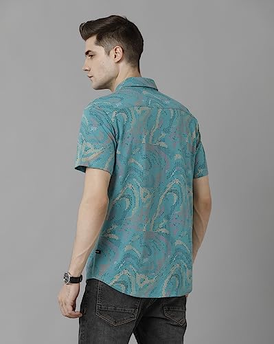 Image of VOI Jeans Men's Teal Slim Fit Shirt