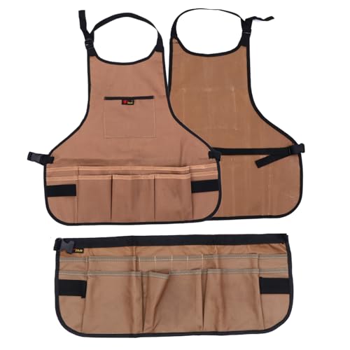 SHERCHPRY 2 Piezas Delantal De Herramientas De Jardín Exterior Delantal Verde Cosecha Oxford Bolsa De Cosecha Overoles Para Hombres Khaki Tela Oxford 600d