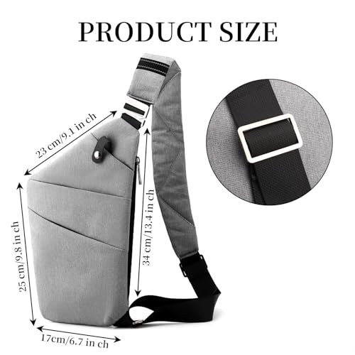 Image of Anti Theft Crossbody Bag,Sling Bag for Women Men,Multi-pocket Chest Shoulder Bag for Travel, Sport, Work