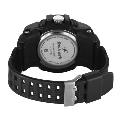 Image of Fastrack StreetStyle 6.0 with Analog Digital Black Dial Black Polyether Strap Watch for Men - 38133PP01W