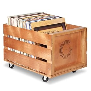 Legend Vinyl Caisse de rangement en bois sur roulettes pour disques vinyles | Rangement idéal pour vinyles | Peut… - Les Beatles, Paul McCartney, John Lennon, RIngo Starr, George Harrison
