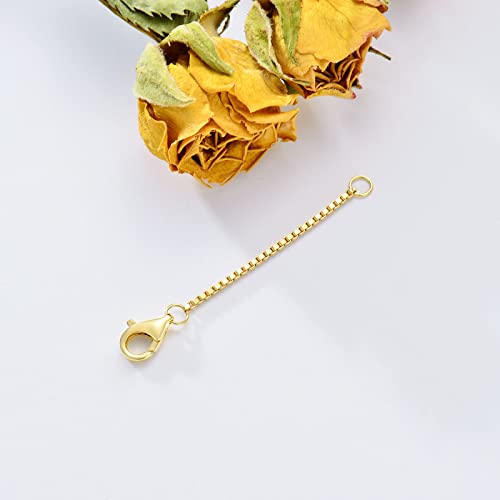 Image of 10k 14k Real Gold 1 inch /1.5 inch /2 inch /2.5 inch /3 inch /4 inch /5 inch Necklace Extender, Necklace Bracelet Extender Chain, Durable Gold Extender Chain, Adjustable Extension Chain for Necklace Bracelet Anklet