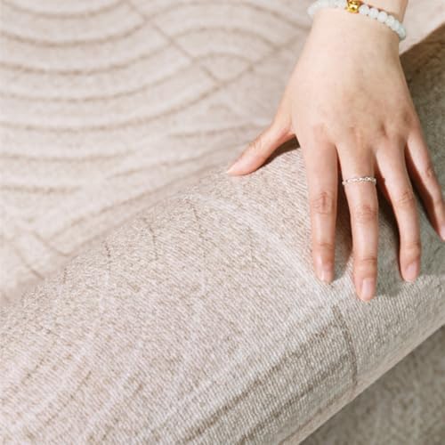 Tapis de chevet de chambre à coucher à rayures de style crème - 6