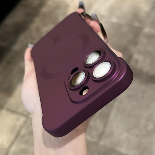 Coque iPhone 14 Pro Max sans cadre en bordeaux élégant pour recharge MagSafe