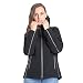 CONQUECO Chaqueta de Trabajo térmica Impermeable Calefactable batería para Mujer Negra